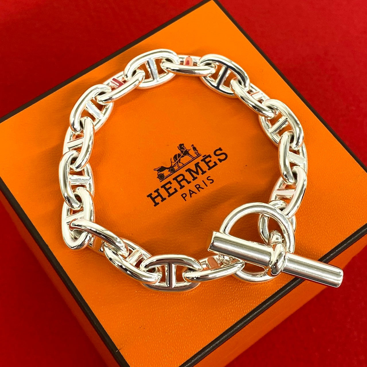 HERMES エルメス シェーヌダンクル TGM 11コマ ブレスレット