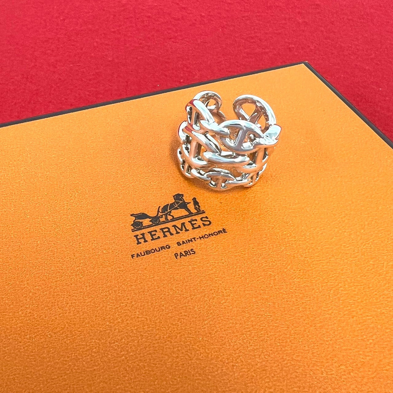 HERMES エルメス アンシェネ GM リング 指輪 12号 表記サイズ #56