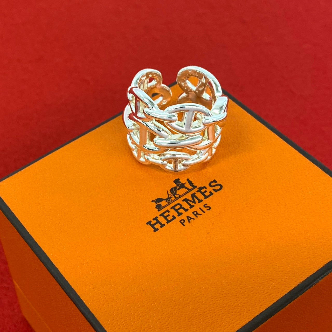 HERMES エルメス シェーヌダンクル アンシェネ GM リング 指輪
