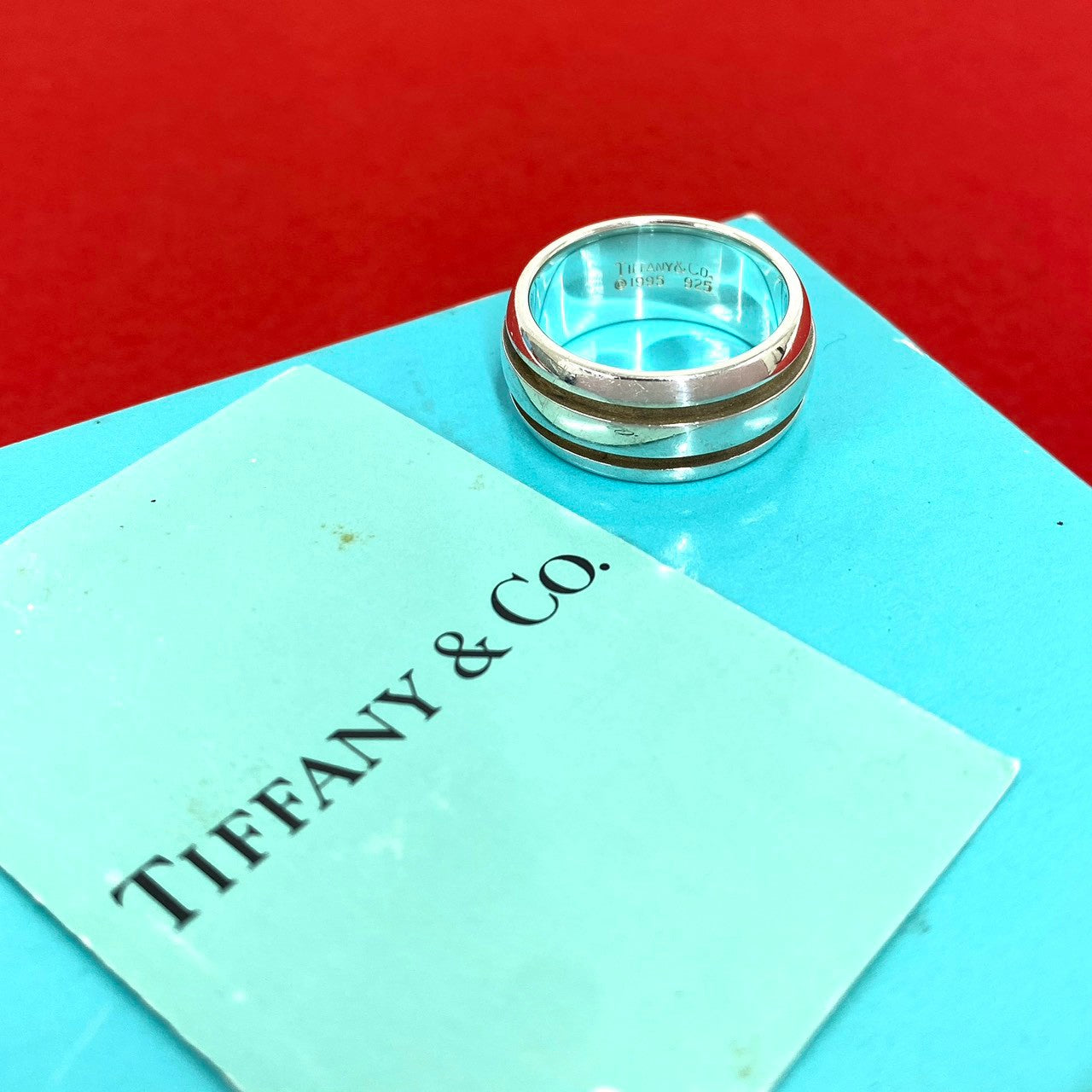 TIFFANY&Co. ティファニー (Vintage) グルーブド ダブルライン リング 指輪 16号