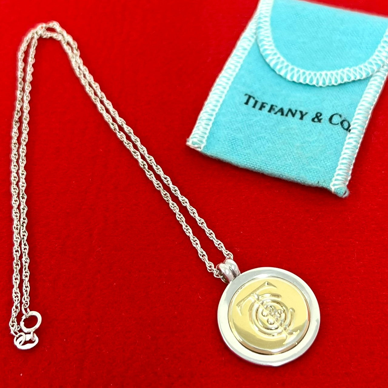 TIFFANY&Co. ティファニー (Vintage) コイン ネックレス 925 K18 750YG
