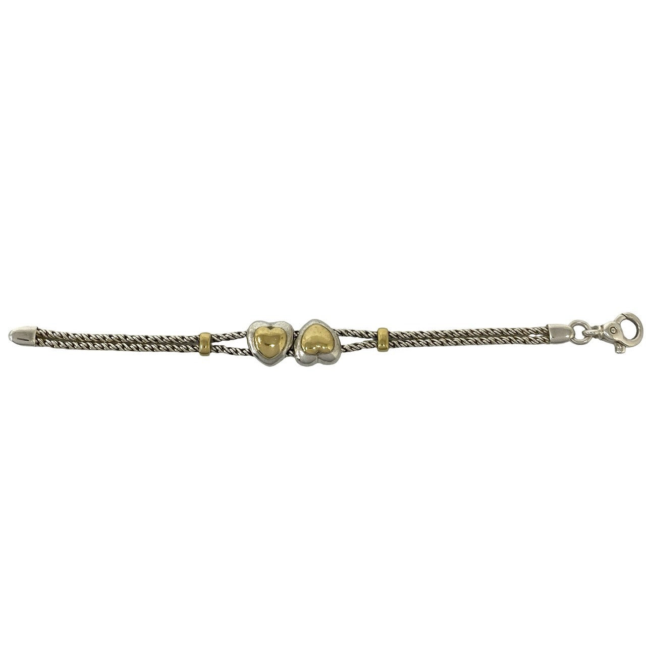 TIFFANY&Co. ティファニー (Vintage) ダブルロープ ダブルハート ブレスレット 925 K18 750YG 5