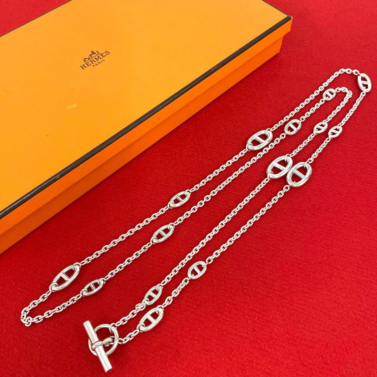 HERMES エルメス シェーヌダンクル ファランドール ネックレス