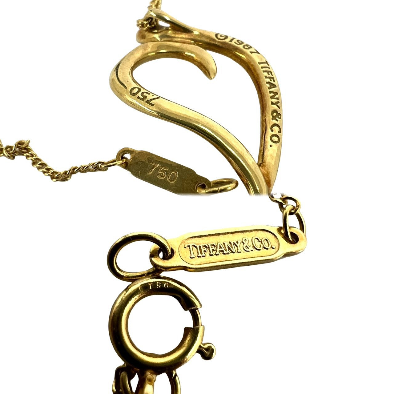 TIFFANY&Co. ティファニー (Vintage) リーフハート ネックレス K18 750 YG 3