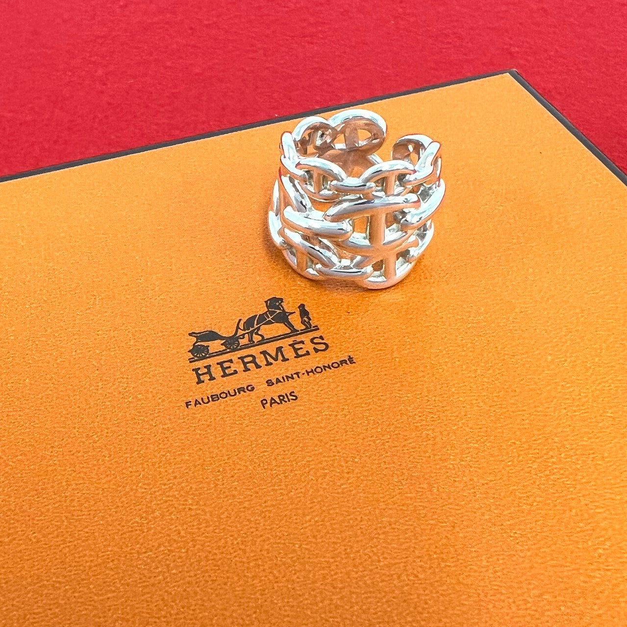 HERMES エルメス アンシェネ GM リング 指輪 11号 表記サイズ #52