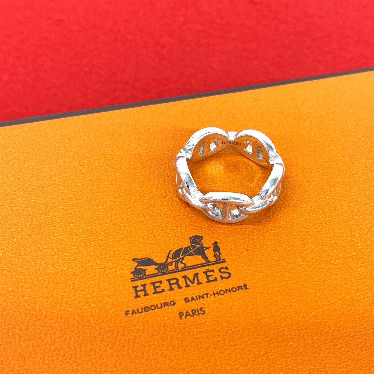 HERMES エルメス (Vintage) シェーヌダンクル アンシェネ PM リング 指輪