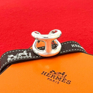 HERMES エルメス オスモズ GM 指輪 9号 表記サイズ #49 シルバー 22761