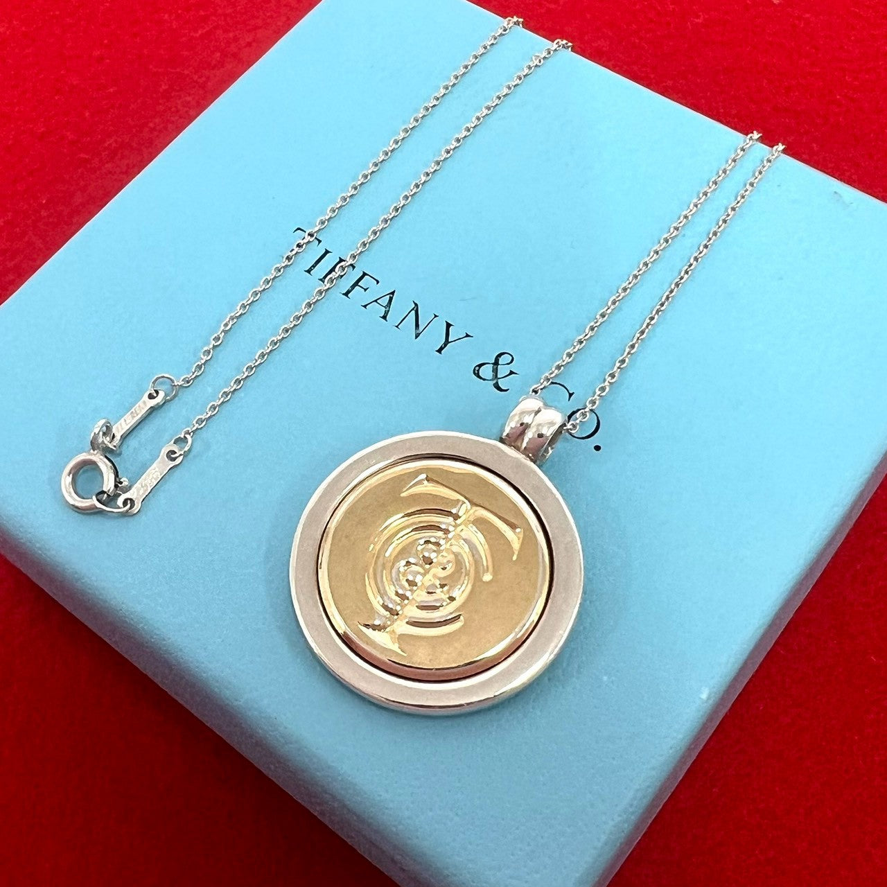 TIFFANY&Co. ティファニー (Vintage) コンビ コイン ネックレス 925 K18 750YG