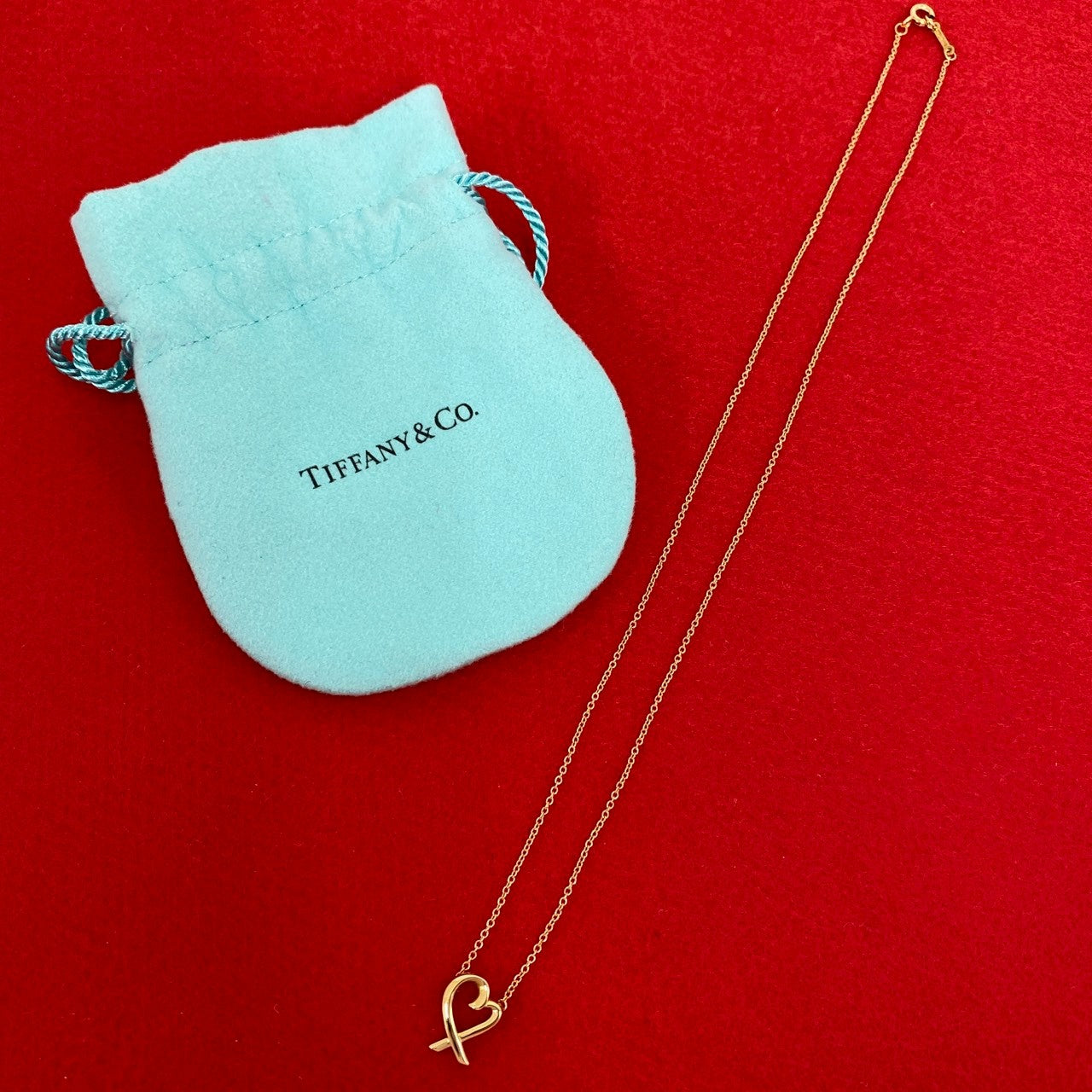 TIFFANY&Co. ティファニー ラビングハート ネックレス K18 750YG
