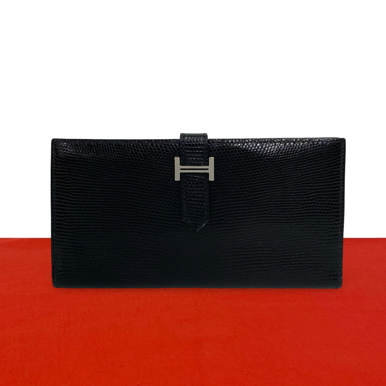 HERMES エルメス ベアン 長財布 リザード