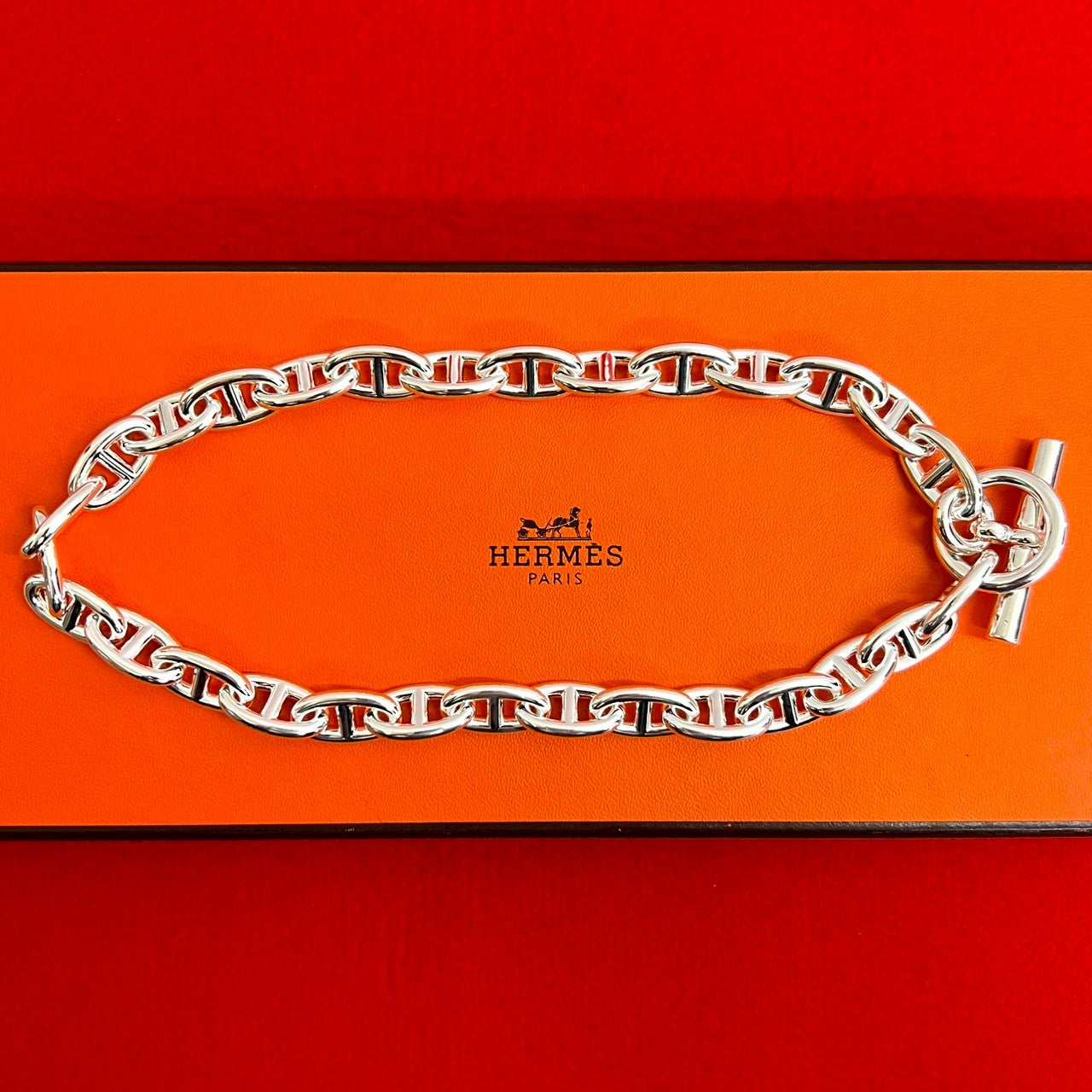 HERMES エルメス シェーヌダンクル GM ネックレス 29コマ