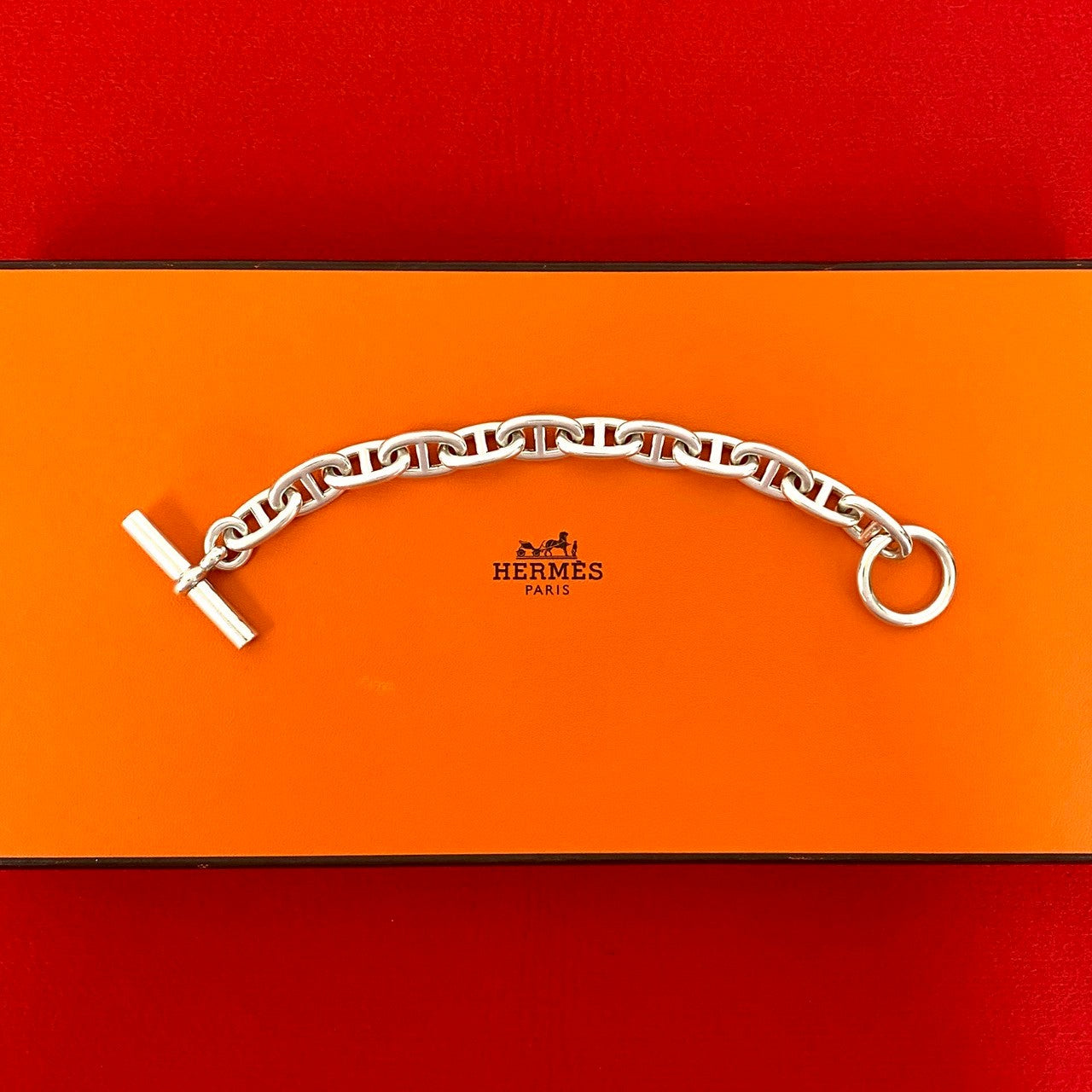HERMES エルメス (Vintage) マルジェラ期 シェーヌダンクル GM 12コマ ブレスレット