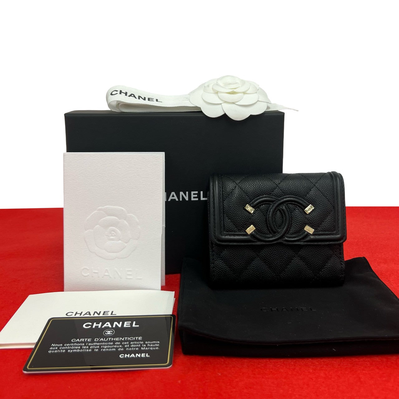 CHANEL シャネル CCフィリグリー 三つ折り財布