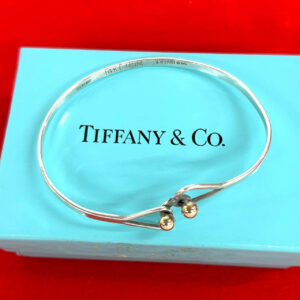TIFFANY&Co. ティファニー (Vintage) フック&アイ ダブルハート バングル 925 K14 585YG