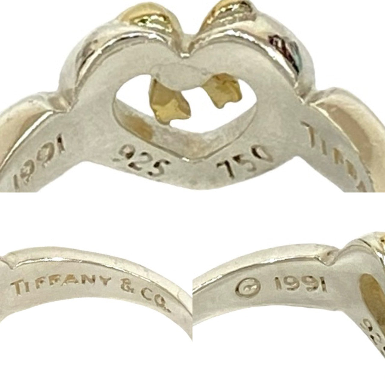 TIFFANY&Co. ティファニー ハート リボン コンビ リング 指輪 3