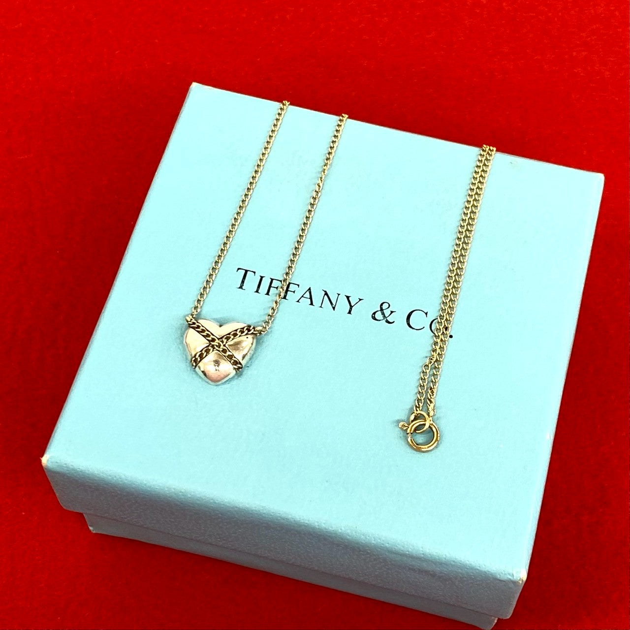 TIFFANY&Co. ティファニー (Vintage) ハート クロス ネックレス シルバー925 K18 750YG