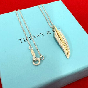 TIFFANY&Co. ティファニー (Vintage) フェザー ネックレス 925 K18 750YG