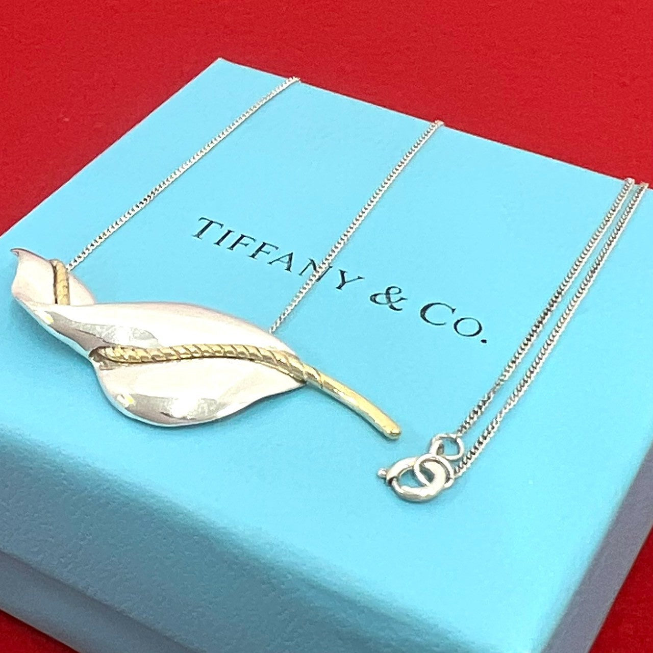TIFFANY&Co. ティファニー (Vintage) リーフモチーフ ネックレス 925 K18 750YG