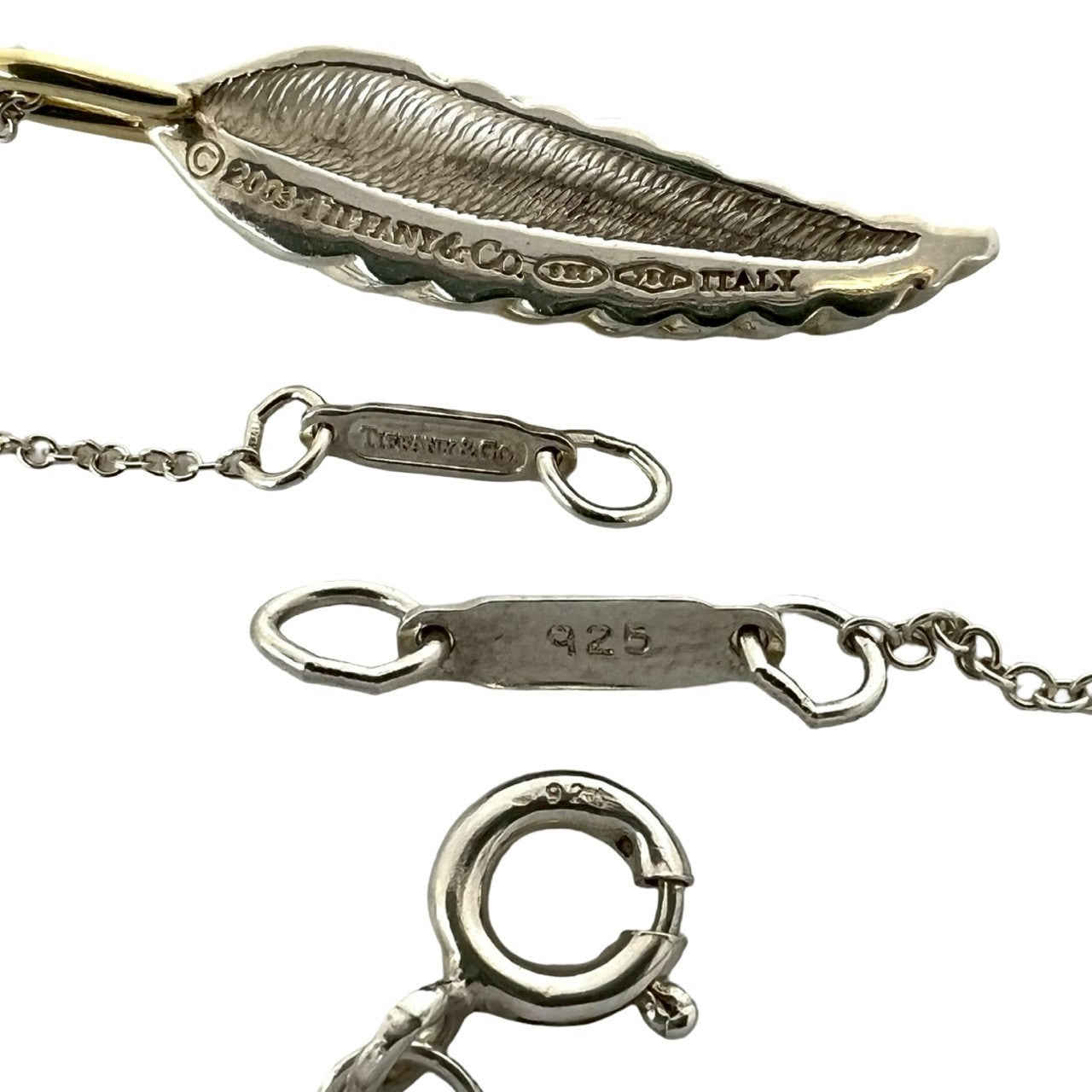TIFFANY&Co. ティファニー (Vintage) フェザー ネックレス 925 K18 750YG 3