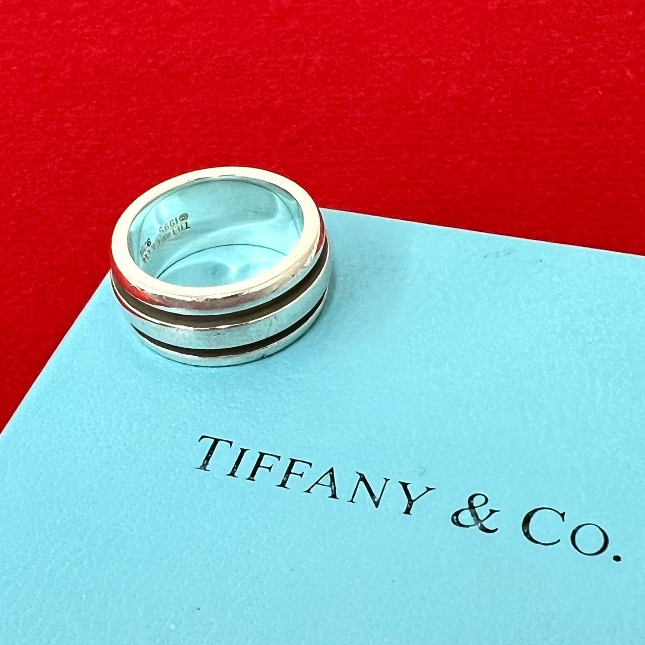 TIFFANY&Co. ティファニー (Vintage) グルーブド ダブルライン リング 指輪 13号