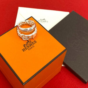 HERMES エルメス ブックルセリエ アンフレキシブル リング 指輪 18号 サイズ表記 #58