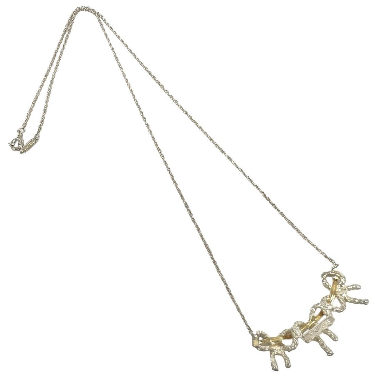 TIFFANY&Co. ティファニー (Vintage) トリプル リボン ネックレス 925 K18 750YG 6