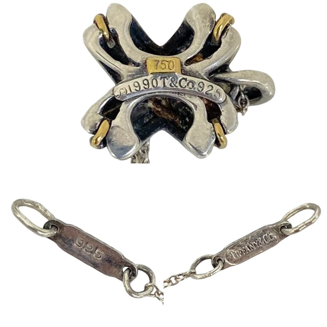 TIFFANY&Co. ティファニー (Vintage) シグネチャー クロス コンビ ネックレス 925 K18 750YG 3