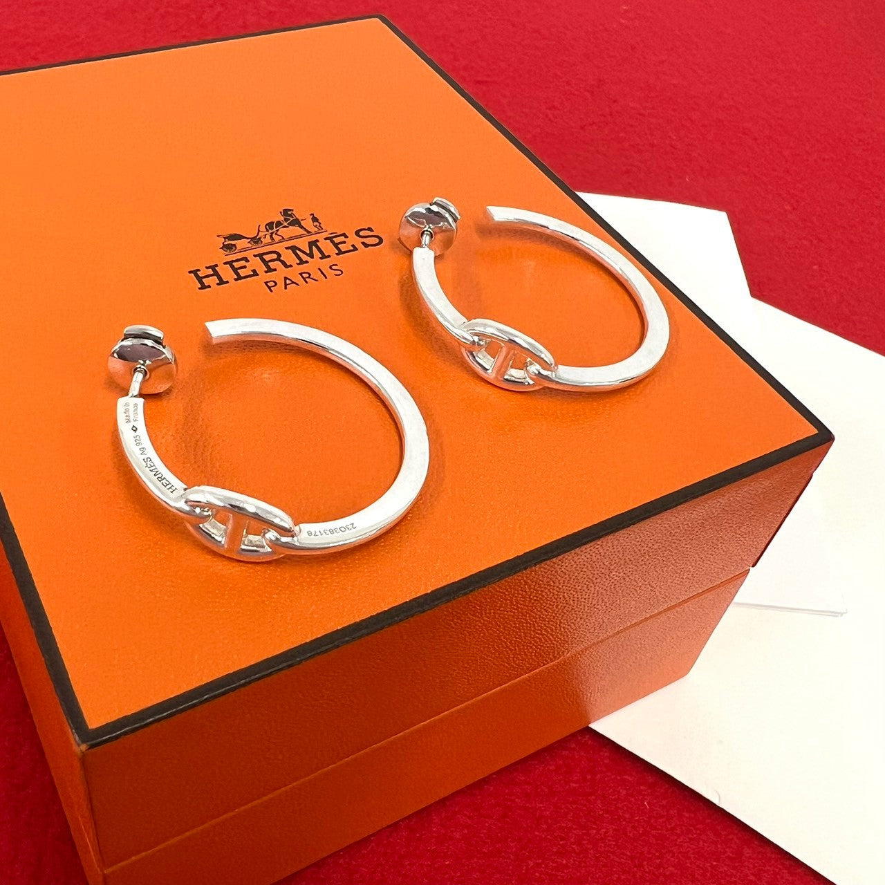 HERMES エルメス シェーヌダンクル フープピアス