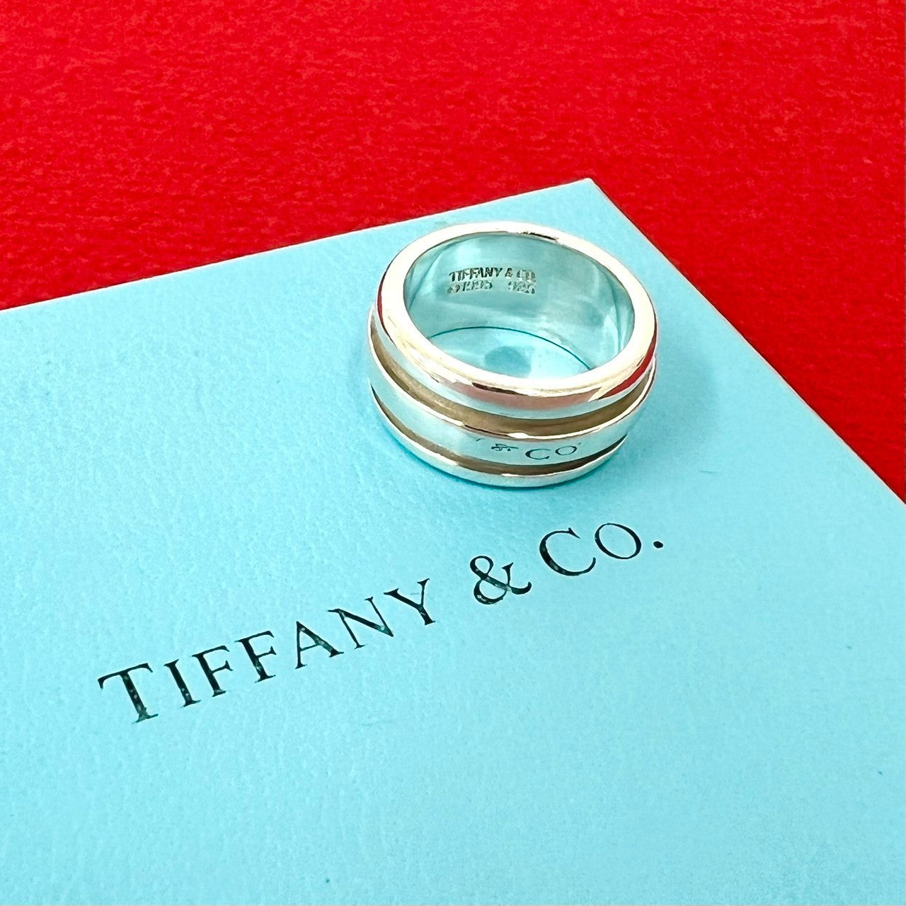 TIFFANY&Co. ティファニー (Vintage) グルーブド ダブルライン リング 指輪 8号