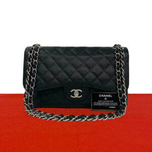 CHANEL シャネル キャビアスキン ダブルフラップ マトラッセ30 ショルダーバッグ