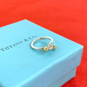 TIFFANY&Co. ティファニー (Vintage) ダブル フック＆アイ リング 指輪 925 K18 750 YG