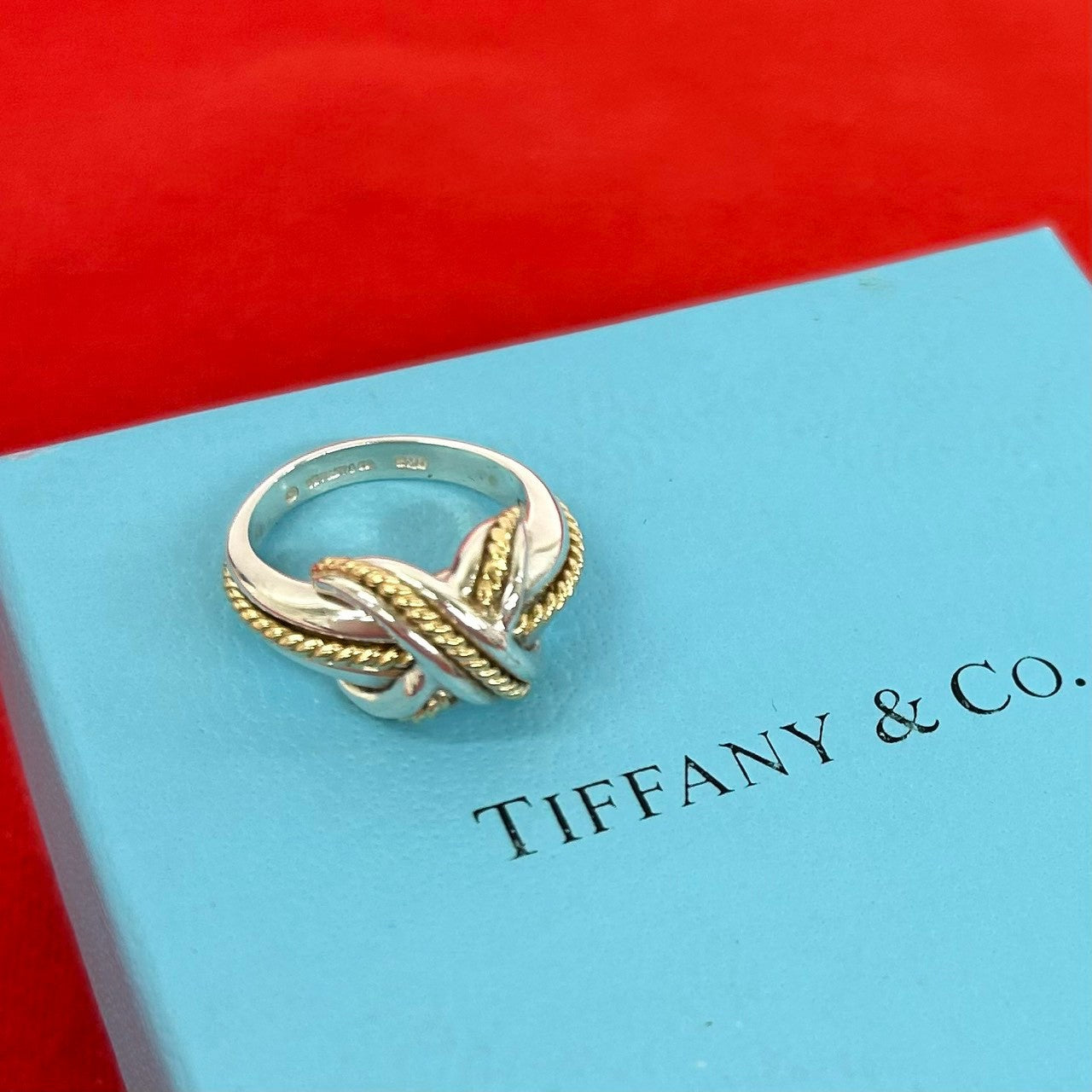 TIFFANY&Co. ティファニー シグネチャー クロス リング 925 K18 750YG 指輪
