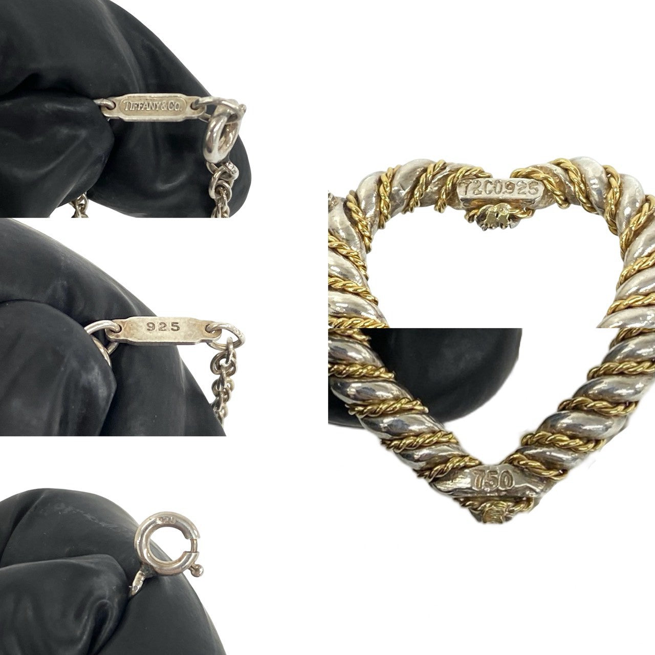 TIFFANY&Co. ティファニー (Vintage) ツイスト ハート ネックレス 925 K18 750YG 3