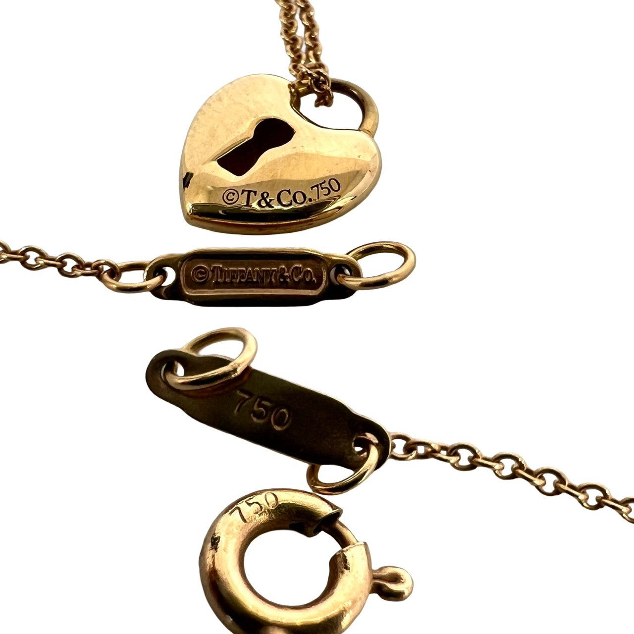 TIFFANY&Co. ティファニー ハートロック ネックレス K18 750 PG 3