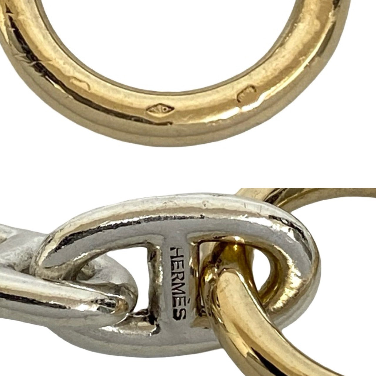 HERMES エルメス (Vintage) 925 K18 コンビ シェーヌダンクル MM 17コマ ブレスレット 3