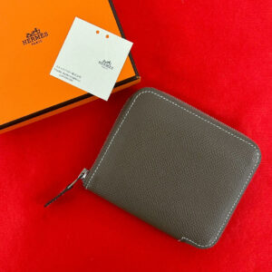 HERMES エルメス アザップ シルクイン コンパクト エトゥープ コインケース ヴォーエプソン