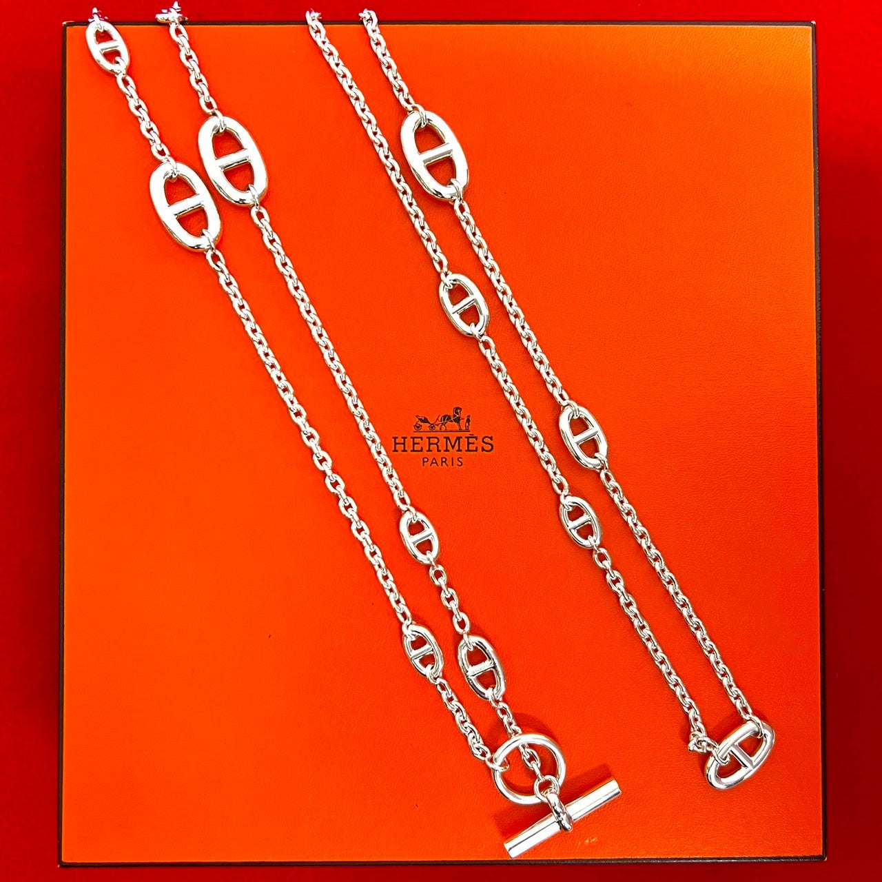 HERMES エルメス シェーヌダンクル ファランドール ネックレス