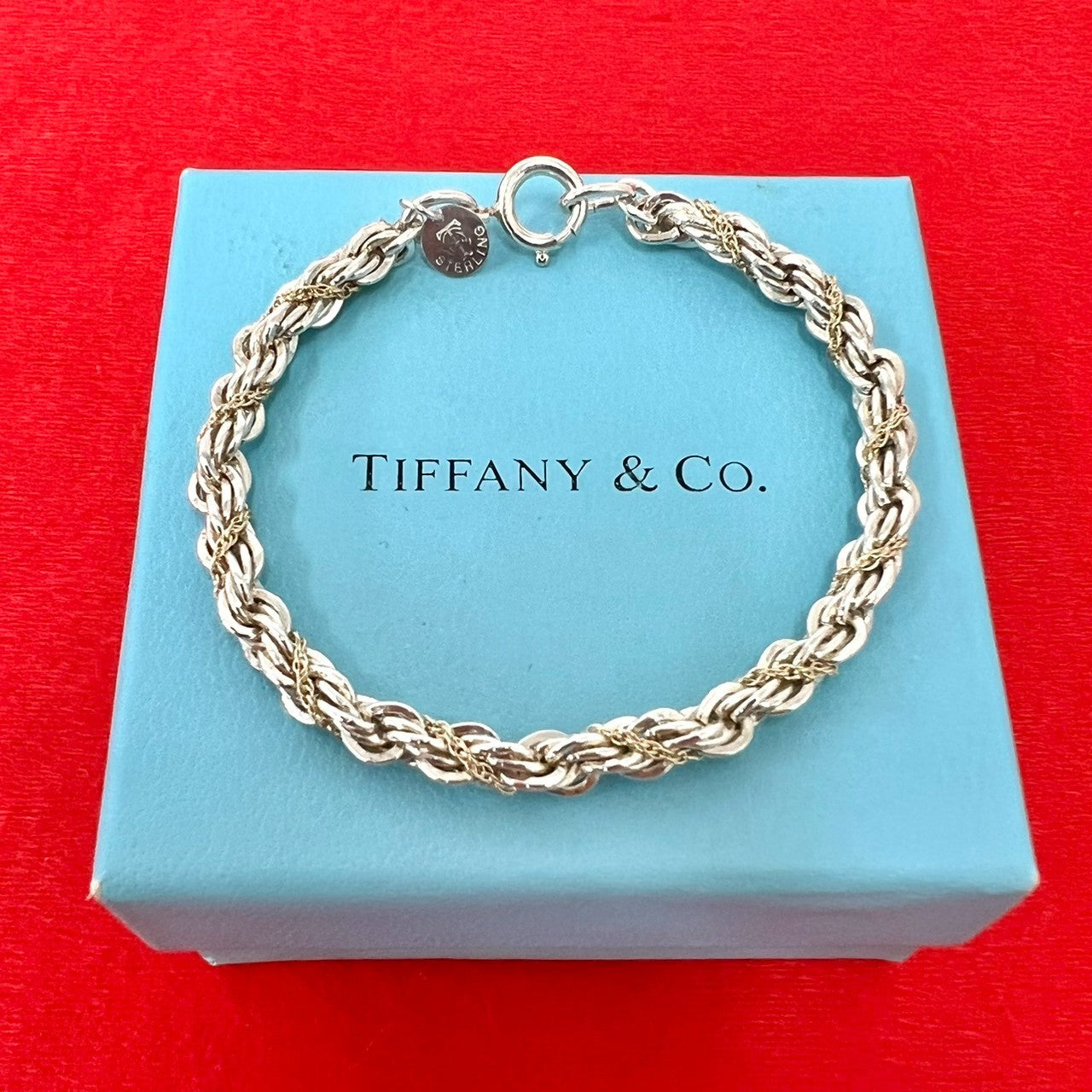 TIFFANY&Co. ティファニー (Vintage) ツイストロープ ブレスレット 925 K14 585 YG