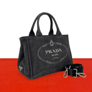 PRADA プラダ デニム カナパ ショルダーバッグ