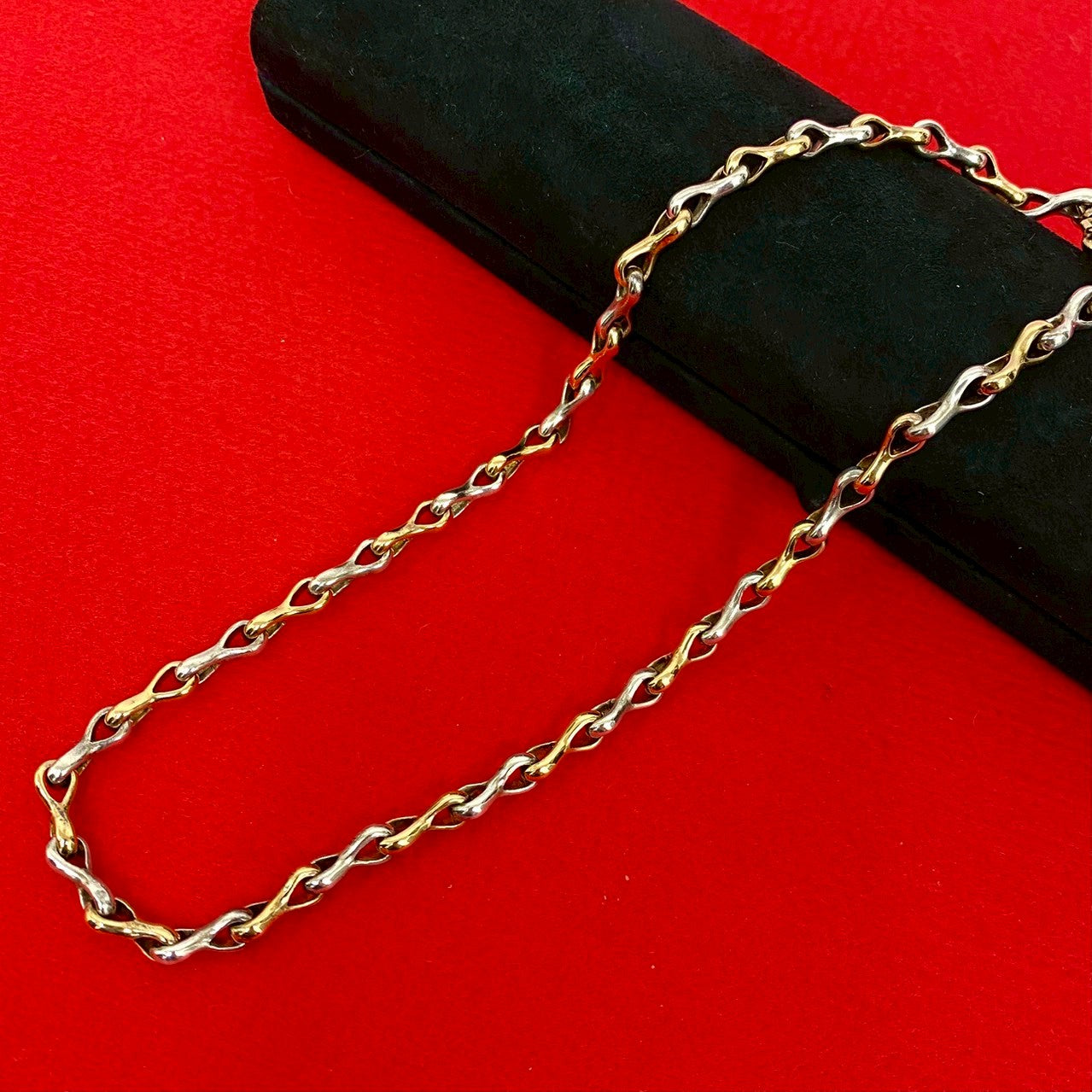 HERMES エルメス (Vintage) K18 シルバー800 コンビ ネックレス