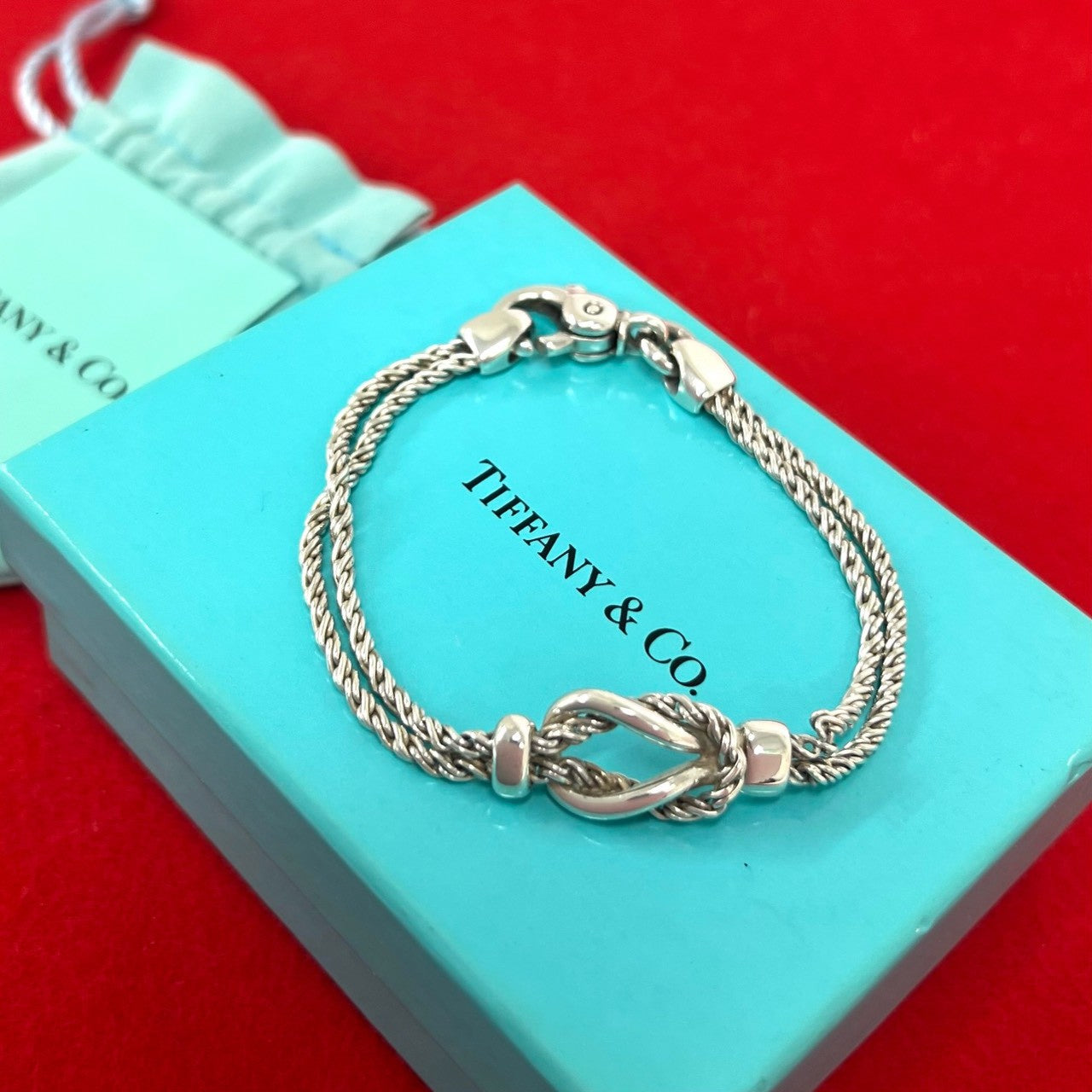 TIFFANY&Co. ティファニー (Vintage) ダブルロープ センターノット ブレスレット