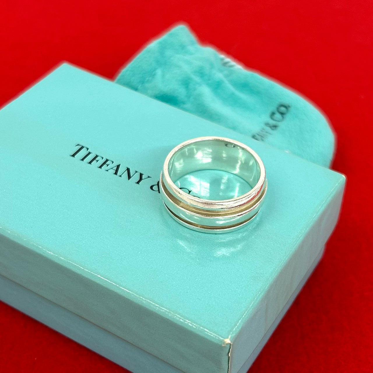 TIFFANY&Co. ティファニー (Vintage) グルーブド ダブルライン リング 指輪