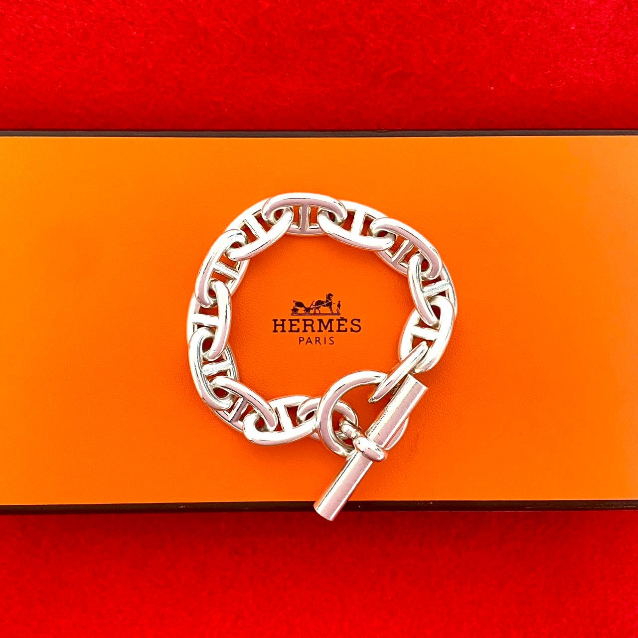 HERMES エルメス シェーヌダンクル TGM 12コマ ブレスレット