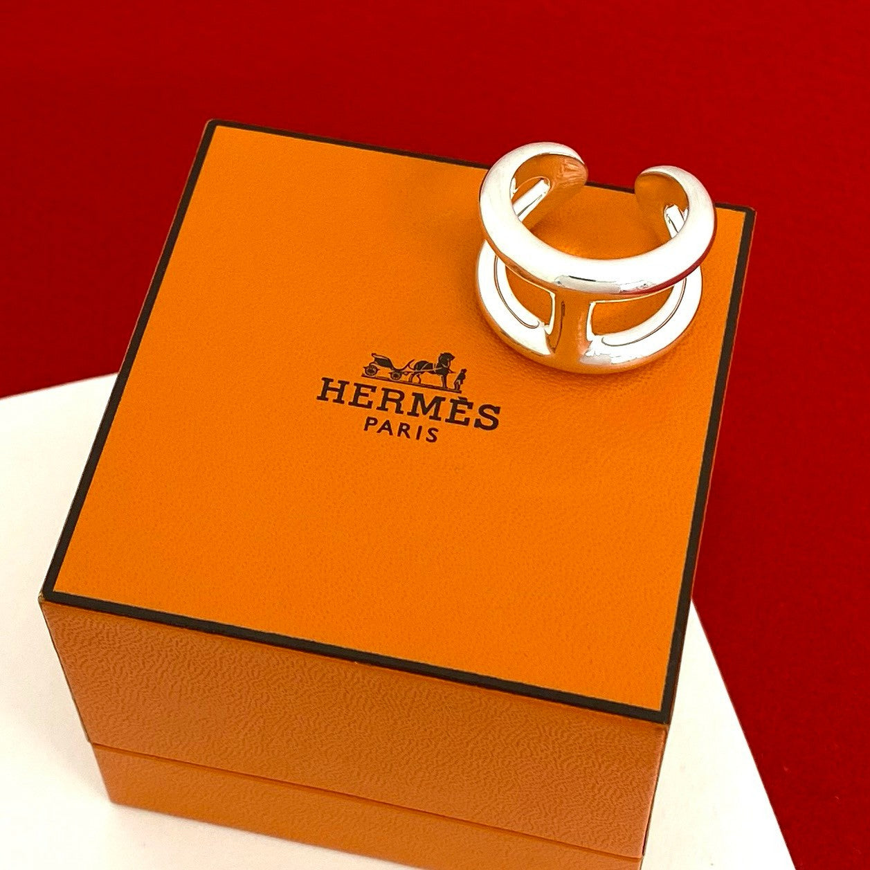 HERMES エルメス オスモズ GM リング 指輪 17号 表記サイズ #58