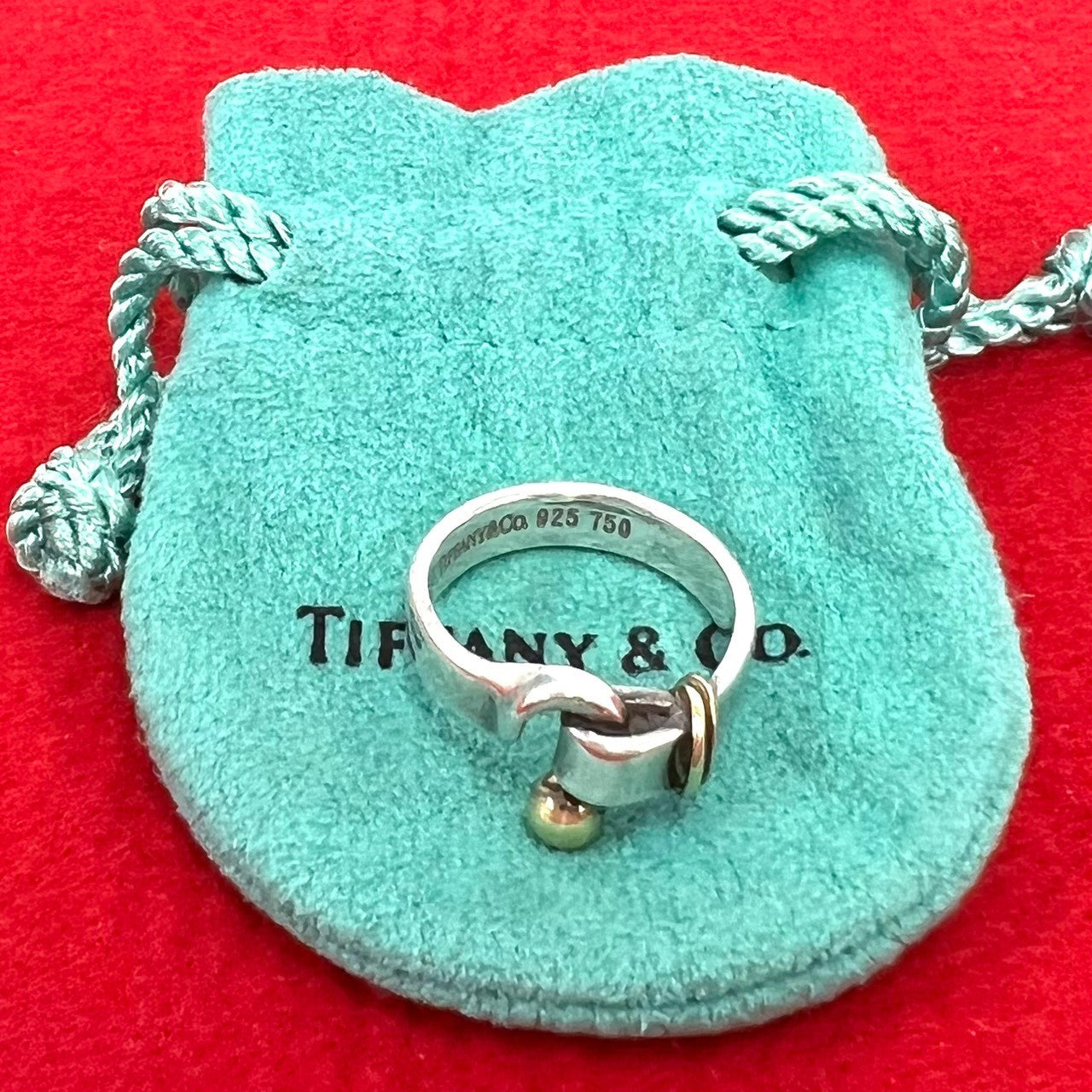 TIFFANY&Co. ティファニー (Vintage) フック&アイ リング 925 K18 750YG 指輪 9号