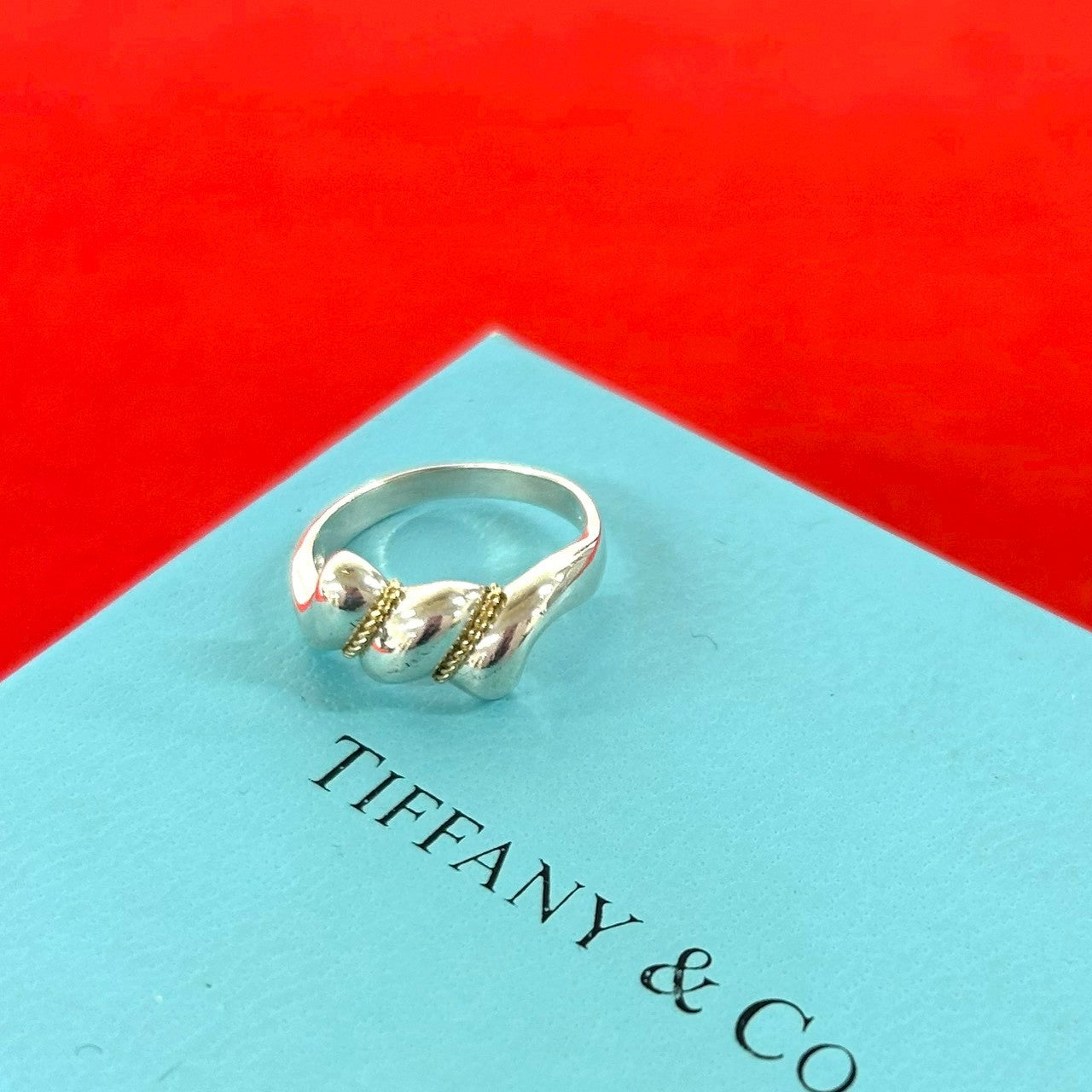 TIFFANY&Co. ティファニー (Vintage) ツイスト リング 指輪 925 K18 750 YG