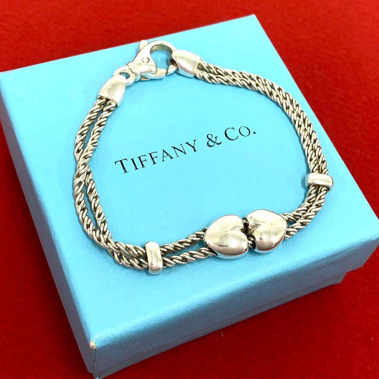 TIFFANY&Co. ティファニー (Vintage) ダブルロープ ハート ブレスレット