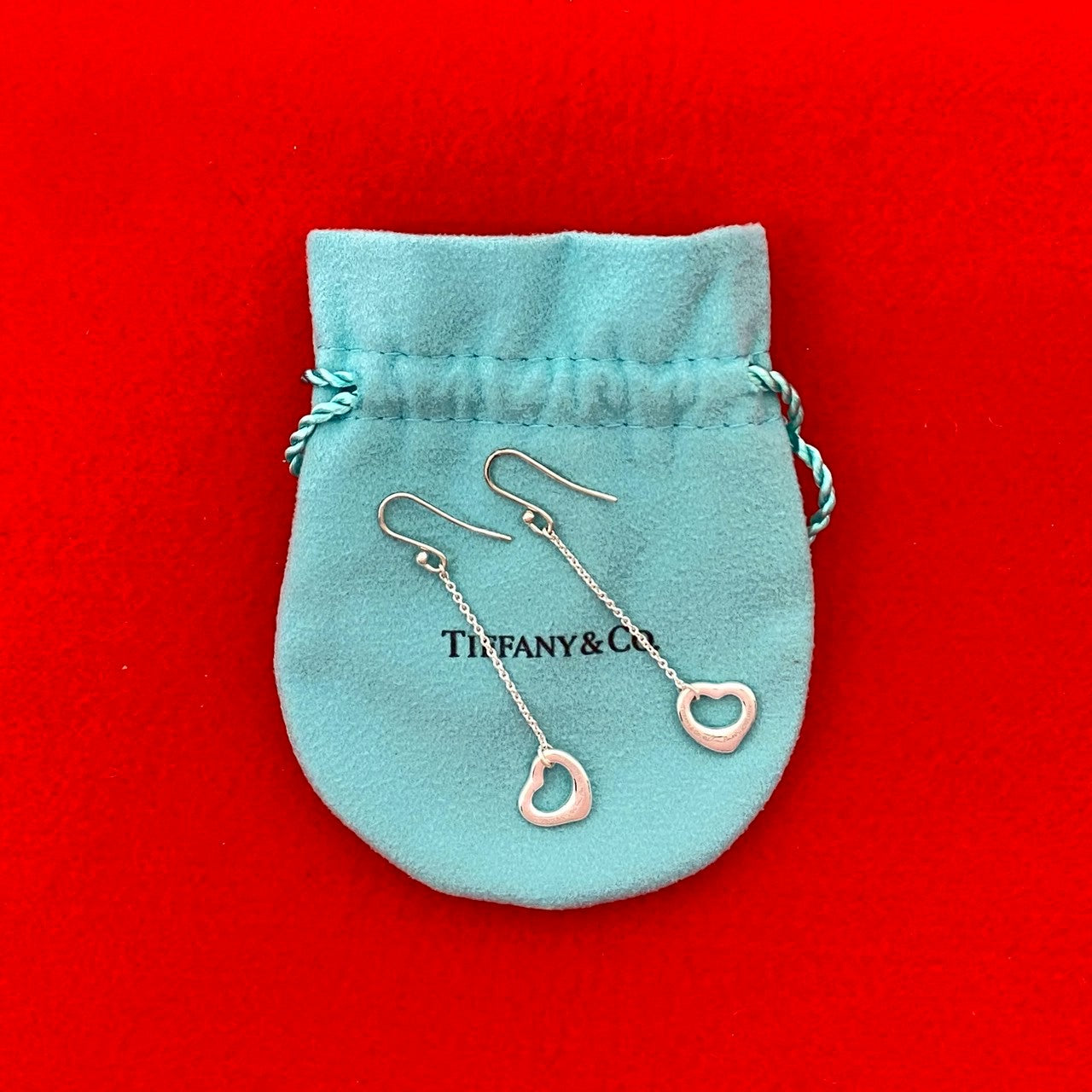 TIFFANY&Co. ティファニー オープンハート ドロップ ピアス