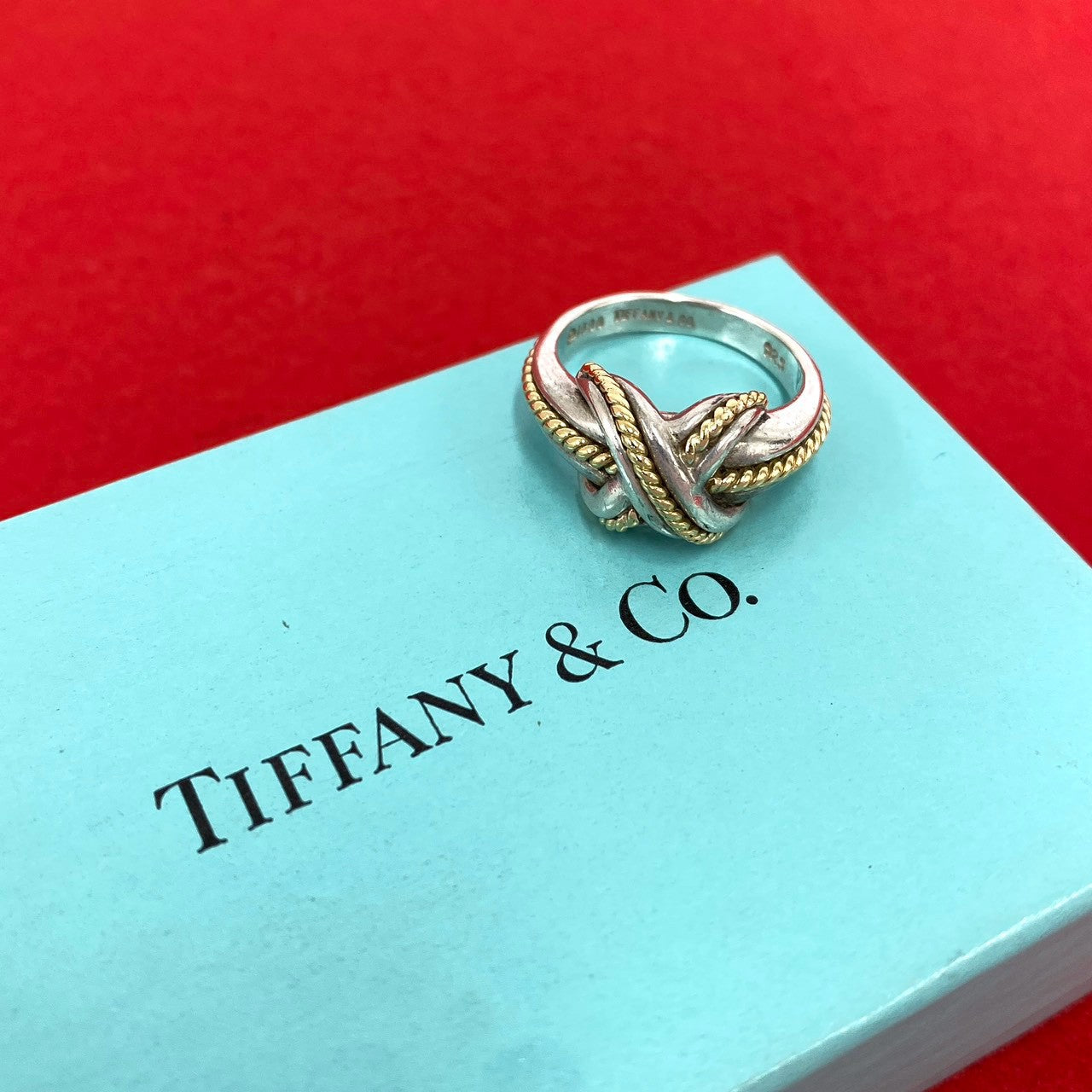 TIFFANY&Co. ティファニー (Vintage) シグネチャー クロス リング 指輪 13号 925 K18 750YG