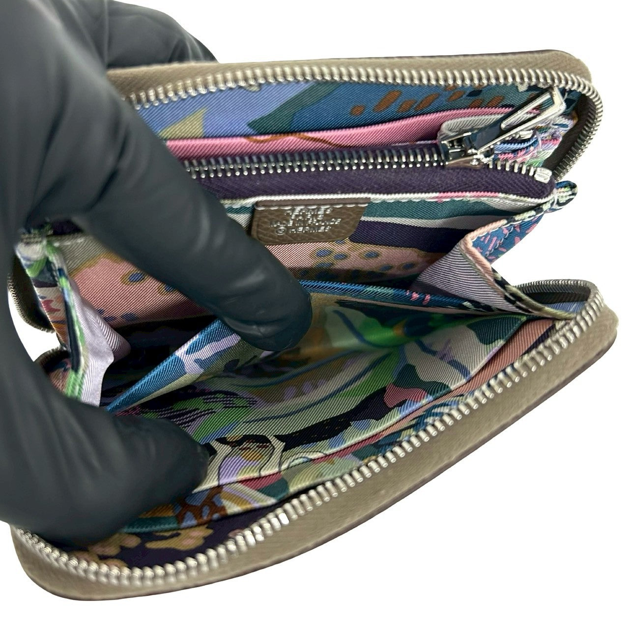 HERMES エルメス アザップ シルクイン コンパクト エトゥープ コインケース ヴォーエプソン 9